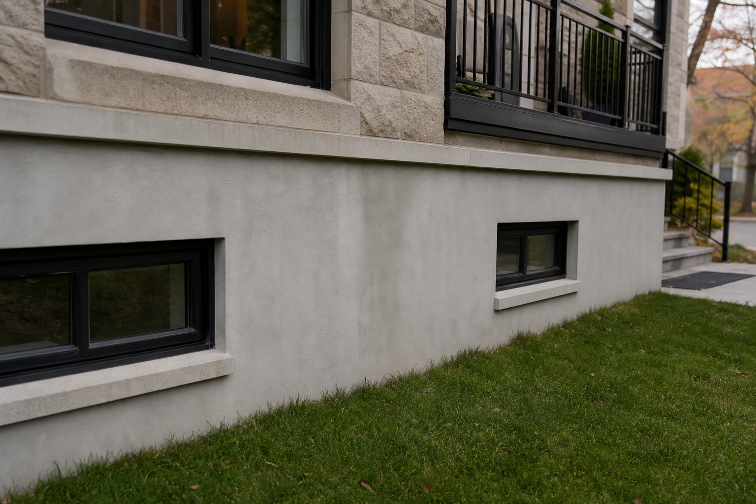 Completed foundation crack repair project