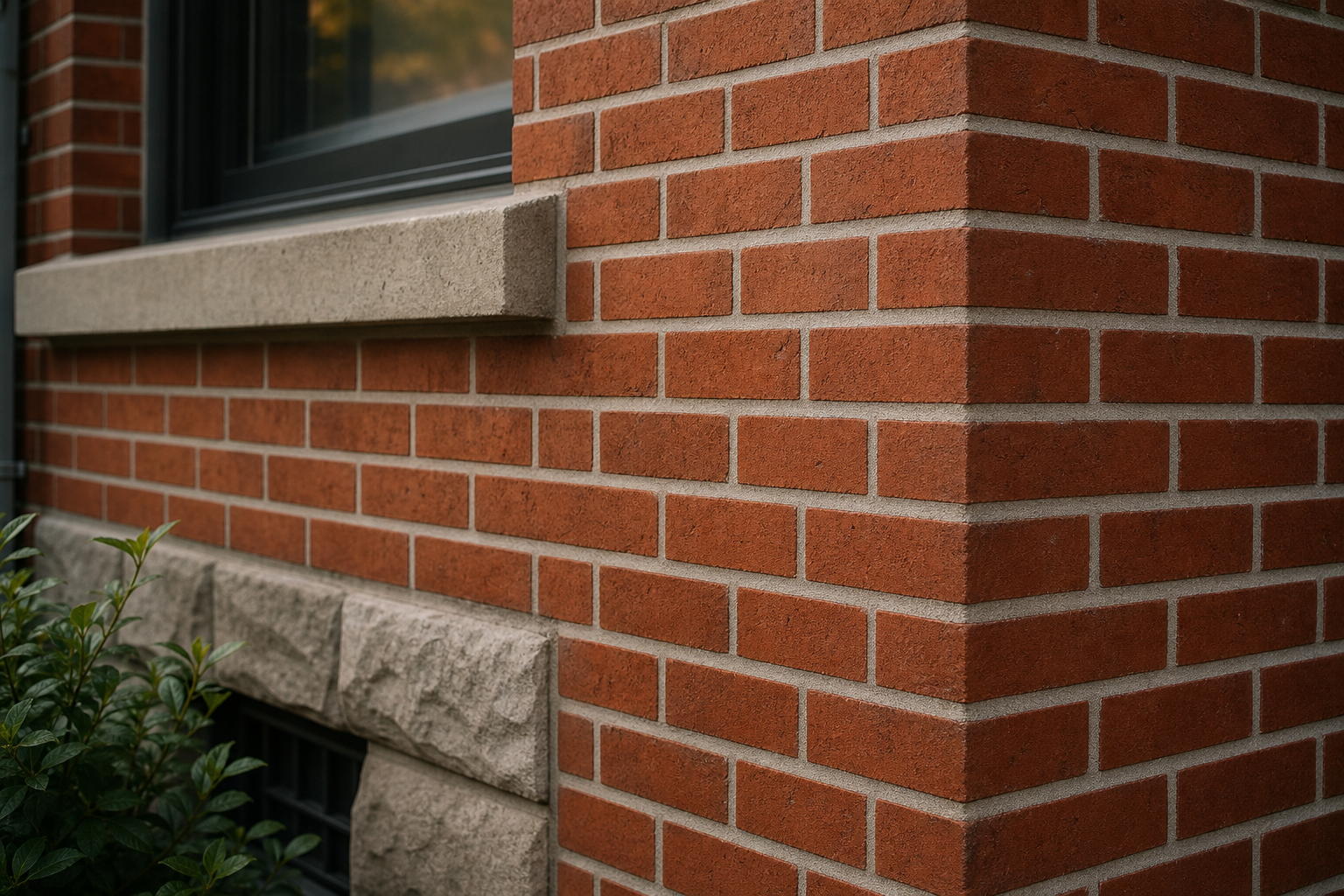 Brick repair and mortar pointing on a residential wall