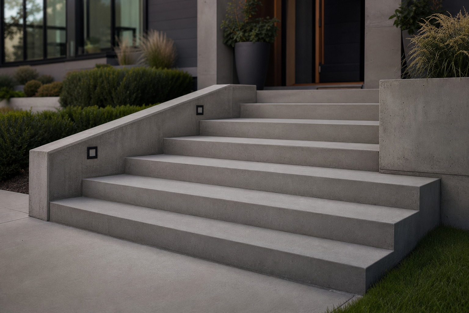 Custom outdoor concrete staircase